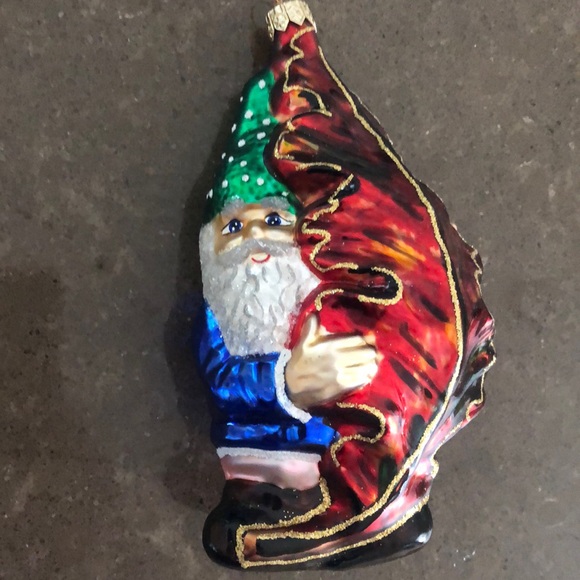 Larry Fraga hand blown Christmas ornament Fall gnome elf limited edition signed - Picture 1 of 11